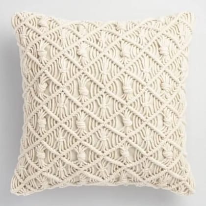 Macrame Diamond Throw Pillow Cover Macrame Diamond Throw Pillow Cover