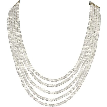 Manbhar Gems - Crystal Gemstone Beads Necklace Set for girl and Women 5 layer Mala With Stud Earring stylish traditional  Pearls Necklace Beaded Fashion jewellery