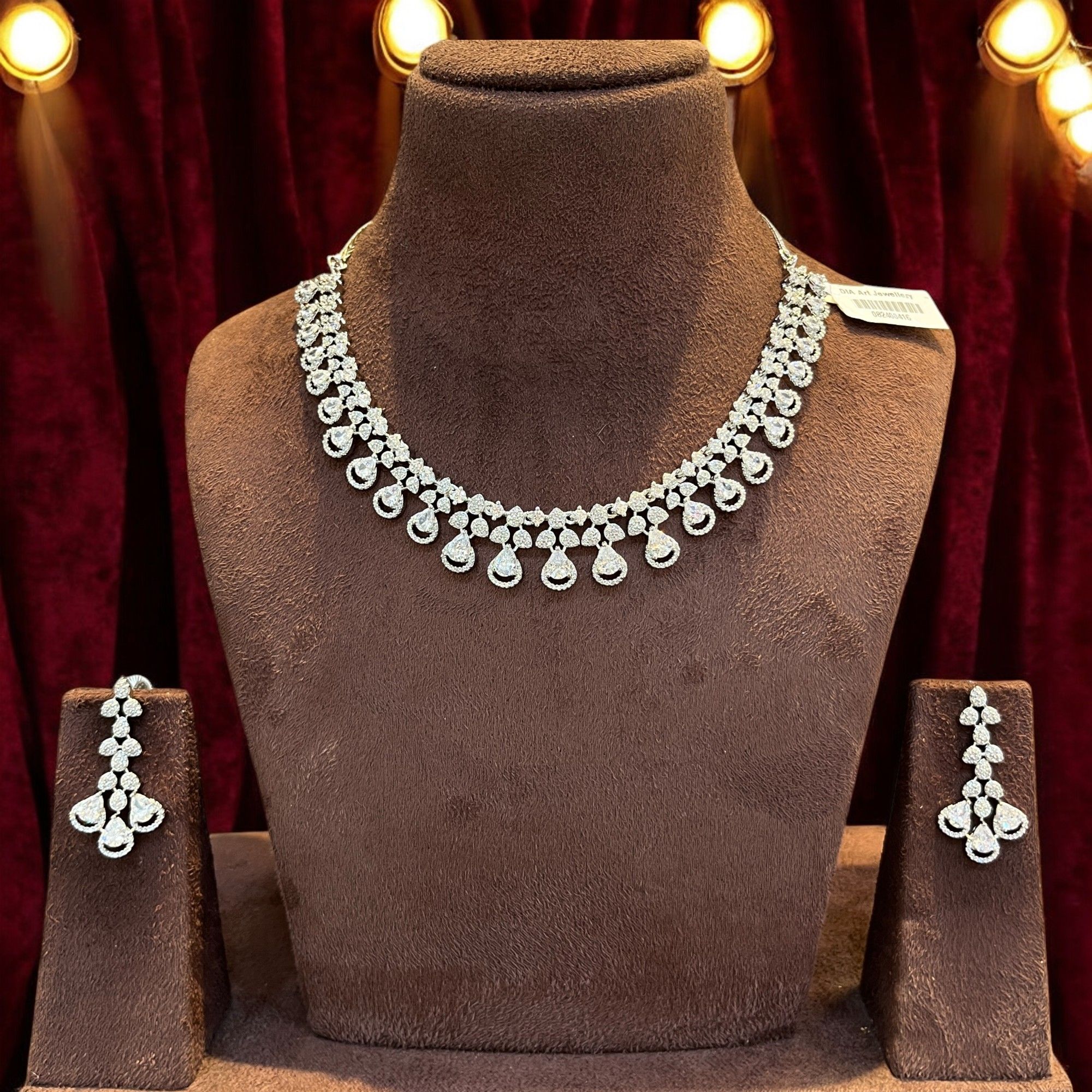 Stunning American Diamond Necklace Set By Dia Art Jewels
