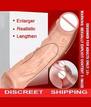 Warlkut Dragon Condom Silicone Extender 6 to 7 Inches Reusable for men with Ball Loop Add 1-3 Extra Inches - Cock Sleeve and Girth Enhancer for Men - Flesh Pink ( pack of 1 )
