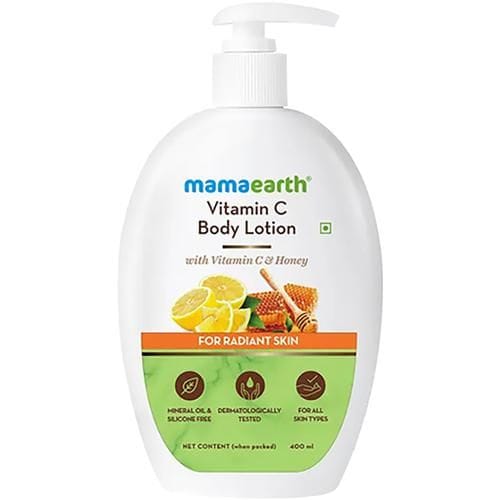 Mamaearth Radiant Skin Body Lotion, For All Skin Types, With Vitamin C & Honey, Mineral Oil & Silicone Free, 400 Ml