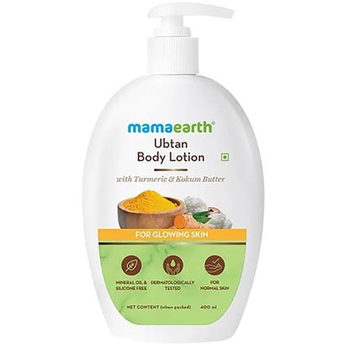 Mamaearth Ubtan Body Lotion, For Normal Skin, With Turmeric & Kokum Butter, Mineral Oil & Silicone Free, 400 Ml