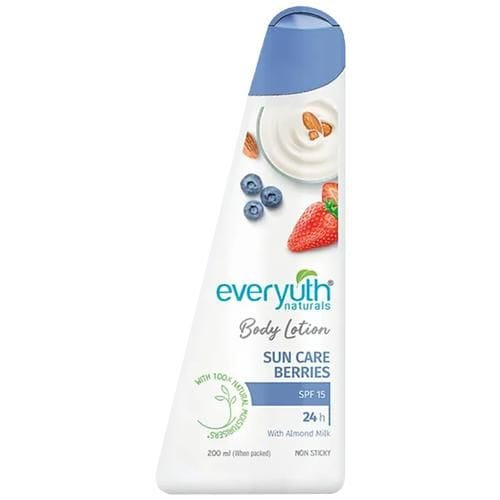 Everyuth Naturals Sun Care Berries Body Lotion, With Almond Milk, Spf 15, Natural Moisturizer, 200 Ml Bottle