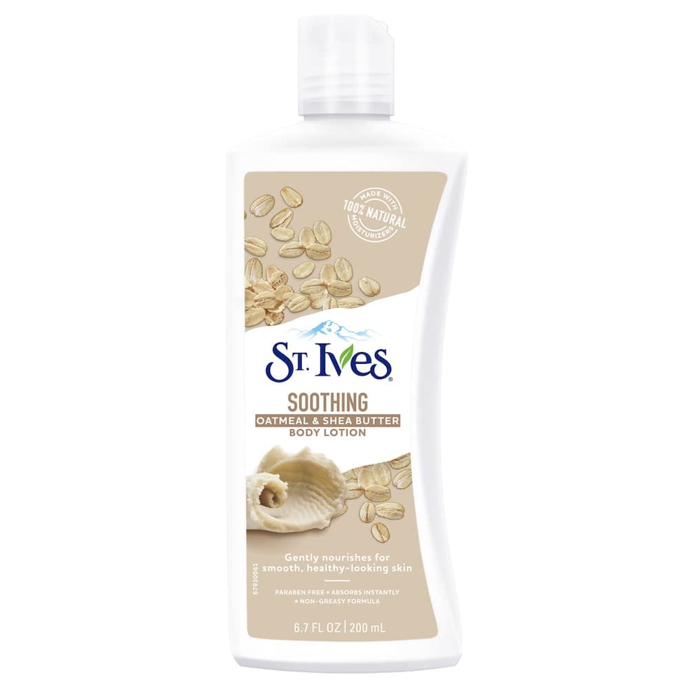 St. Ives Soothing Oatmeal & Shea Butter Body Lotion, 100% Natural Moisturizers, Paraben Free, Non, Greasy Formula, Smooth & Healthy Skin, Imported, 200Ml