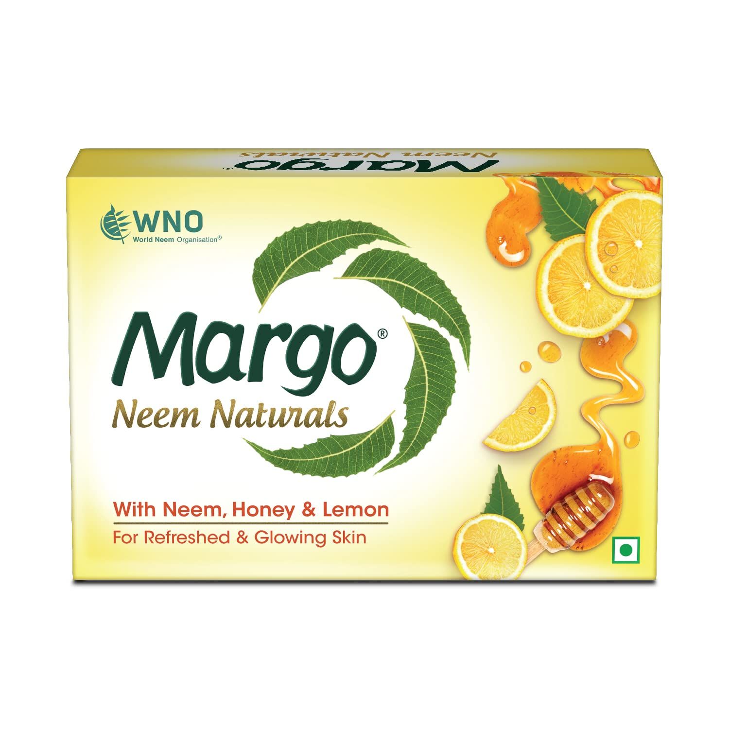 Margo Neem Naturals Soap, Enriched With Honey & Lemon, Soap For Refreshed & Glowing Skin, [40Gm X 5]