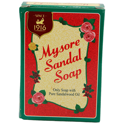 Mysore Sandal Pure Sandalwood Oil Soap, Keeps Skin Glowing, Soft, Blemish, Free, 75 G Carton
