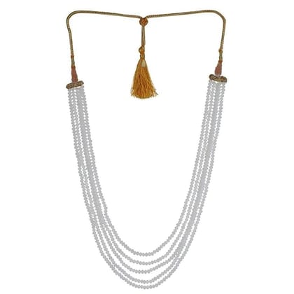 Manbhar Gems - Semi Precious Crystal Gemstone Beads Five Layer Necklace For Girl and Women Round Faceted Beaded Mala Fashion Jewellery