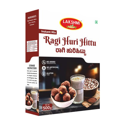 Lakshmi Fresh Special Ragi Huri Hittu 500g | Instant Ragi Malt Powder Lakshmi Fresh Special Ragi Huri Hittu 500g | Instant Ragi Malt Powder