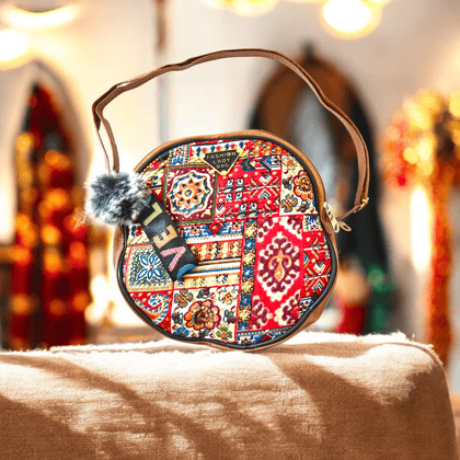 Handcrafted Jaipuri Sling Bag – Round Crossbody Bag with Vibrant Block Print – Ethnic Boho Shoulder Bag for Women & Girls – Stylish & Lightweight Purse for Travel, Shopping & Casual Use Handcrafted Jaipuri Sling Bag – Round Crossbody Bag with Vibrant Block Print – Ethnic Boho Shoulder Bag for Women & Girls – Stylish & Lightweight Purse for Travel, Shopping & Casual Use