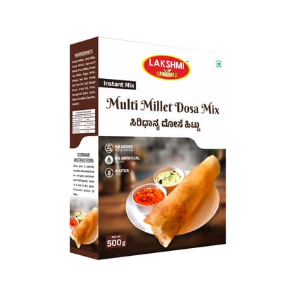Lakshmi Fresh Multi Millet Dosa Mix 500g | Instant & Gluten-Free | High-Fiber, Healthy Millet Dosa Mix Lakshmi Fresh Multi Millet Dosa Mix 500g | Instant & Gluten-Free | High-Fiber, Healthy Millet Dosa Mix