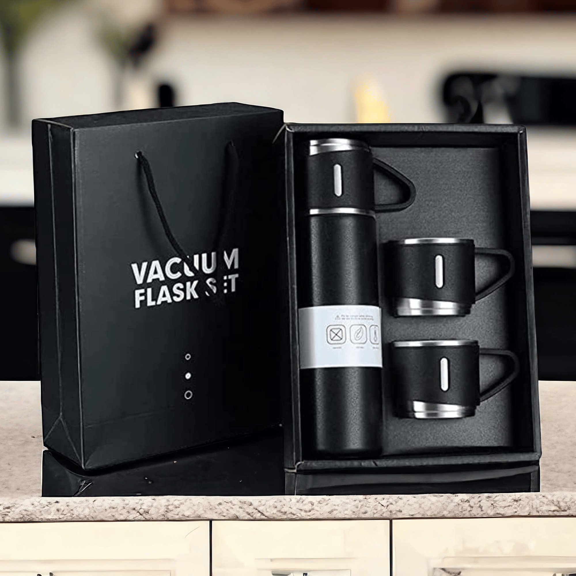 Stainless Steel Vacuum Flask Office Petals Giftings Christmas Corporate Gift Items for Employees Gift/Vacuum Flask Gift Set with Cup/Vacuum Stainless Steel for Coffee Hot Water 500 ml Diwali Gift