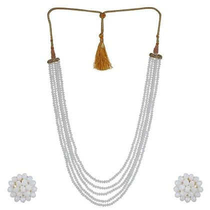 A V FASHION INDIA - Semi Precious Crystal Gemstone Beads Five Layer Necklace Set For Girl and Women Round Faceted Beaded Mala Fashion Jewellery A V FASHION INDIA - Semi Precious Crystal Gemstone Beads Five Layer Necklace Set For Girl and Women Round Faceted Beaded Mala Fashion Jewellery