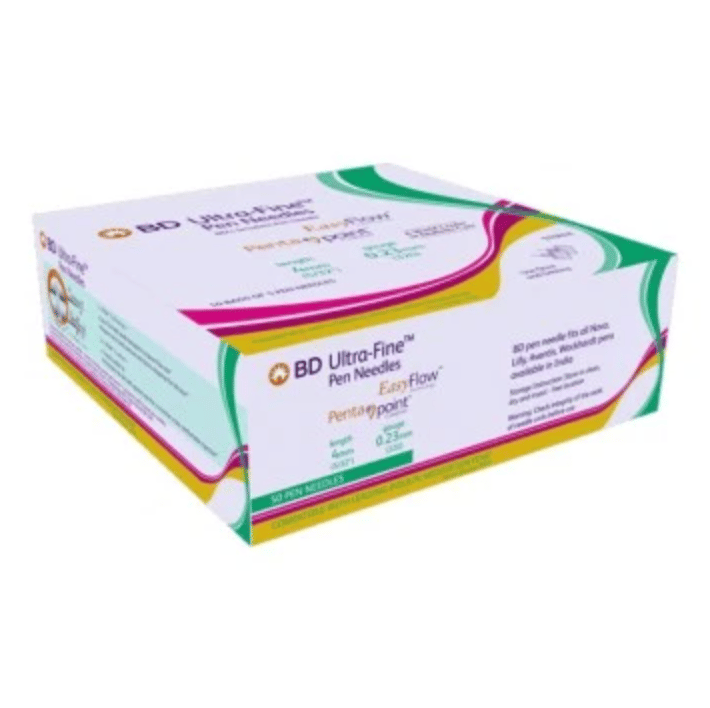 BD Ultra-Fine Pen Needles 32G x 4mm - 50 Count (10 packets of 5 pen needles)