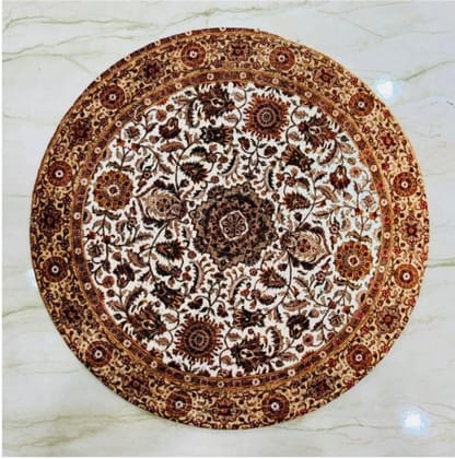 Luxury Hand Tufted Wool & Silk Floral Medallion Center Area Rug Luxury Hand Tufted Wool & Silk Floral Medallion Center Area Rug