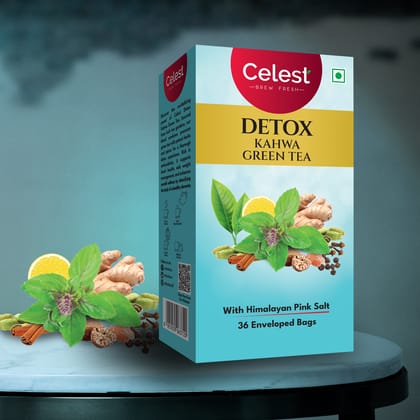 Celest Detox Kahwa Green Tea, 36 Tea Bags | Kahwa Detox Tea | Kahwa Green Tea Celest Detox Kahwa Green Tea, 36 Tea Bags | Kahwa Detox Tea | Kahwa Green Tea