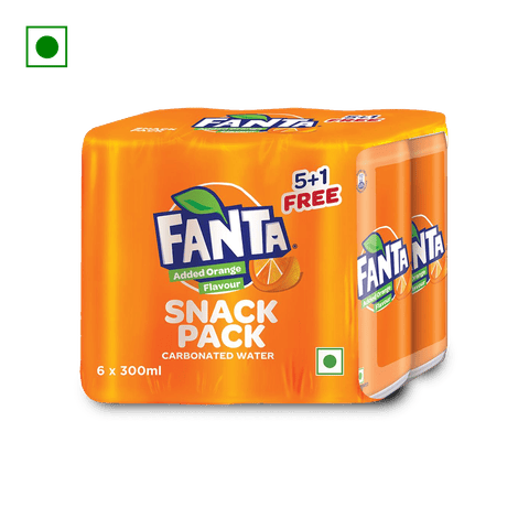 Fanta Added Orange Flavour Soft Drink Pack Of 6 @ 300 Ml\, 1.8 L Pack