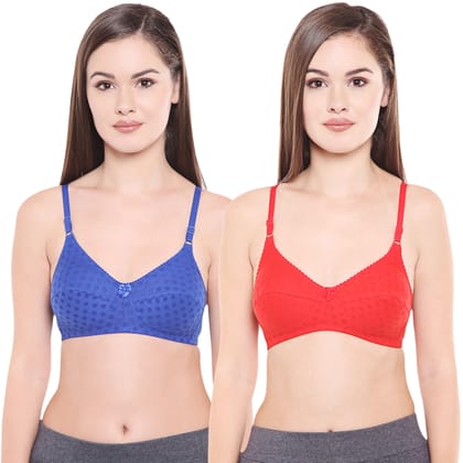 Bodycare Women Poly Cotton Full Coverage Non Padded Regular Bra Pack - 2 E1506RBLRE