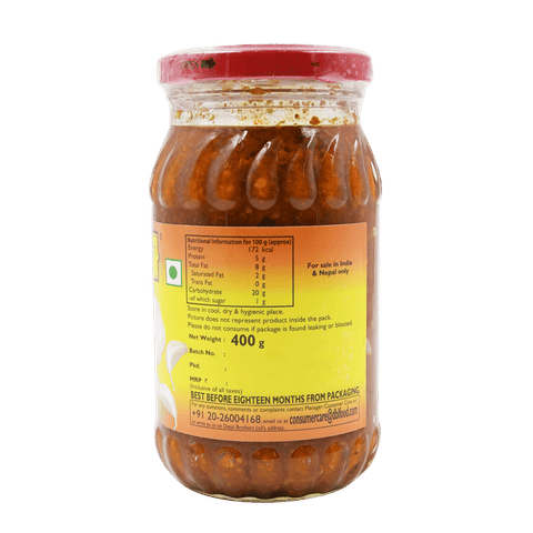 Mother's Recipe Garlic Pickle, 400 gm Jar