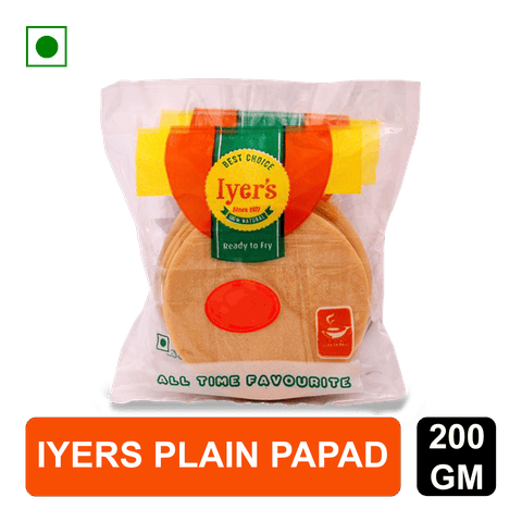 Iyers Plain Papad, 200 gm Pouch