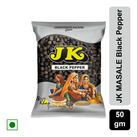 Jk Masale Black Pepper Whole, 100 gm Pack