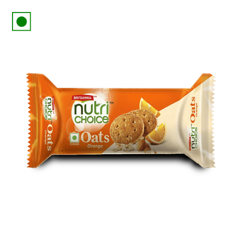 Britannia Nutrichoice Orange Oats Cookies, 75 gm Pack