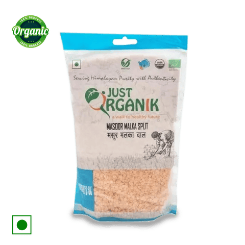 Just Organik Masoor Malka Split, 500 gm Pouch
