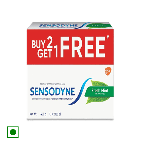 Sensodyne Fresh Mint Toothpaste 2+1, 450 gm Box