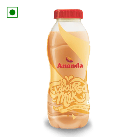 Ananda Flavoured Milk - Butterscotch, 180 ml Bottle