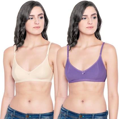 Bodycare Women Cotton Spandex Full Coverage Non Padded Regular Bra Pack - 2 E1575SDPU