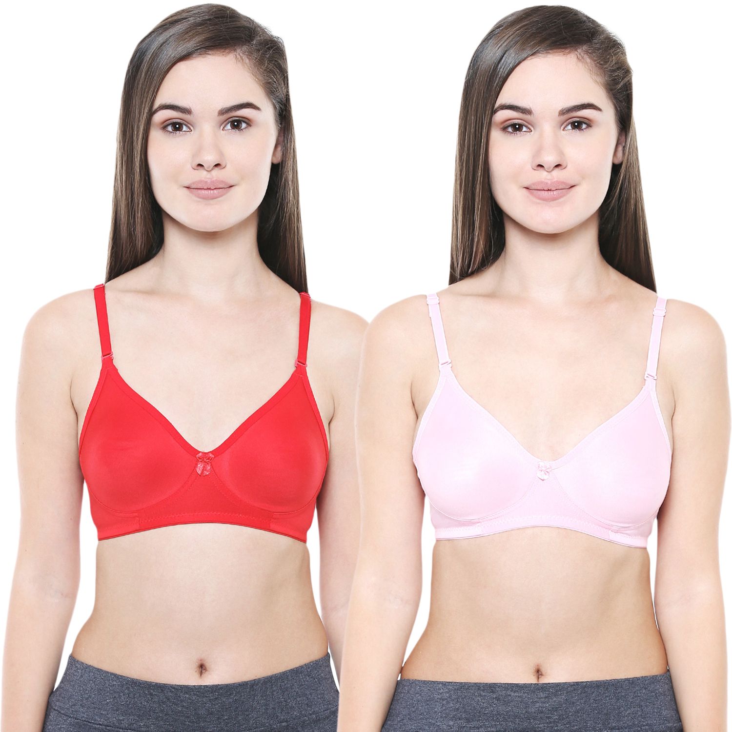 Bodycare Women Cotton Full Coverage Non Padded Regular Bra Pack - 2 E5554PIRE