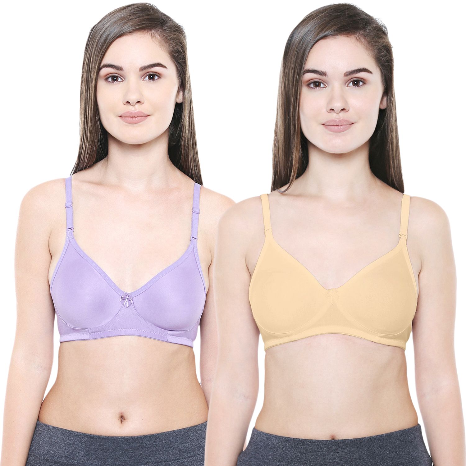 Bodycare Women Cotton Full Coverage Non Padded Regular Bra Pack - 2 E5554PUS