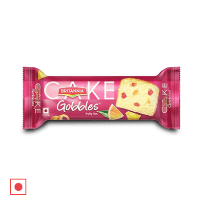 Britannia Gobbles Fruity Fun Cake, 90 gm Pack