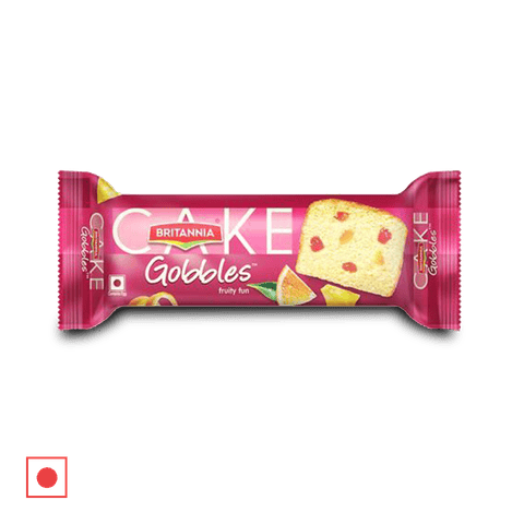Britannia Gobbles Fruity Fun Cake, 90 gm Pack