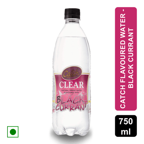 Catch Clear Natural Spring Water Flavored with Black Currant, 750 ml Bottle