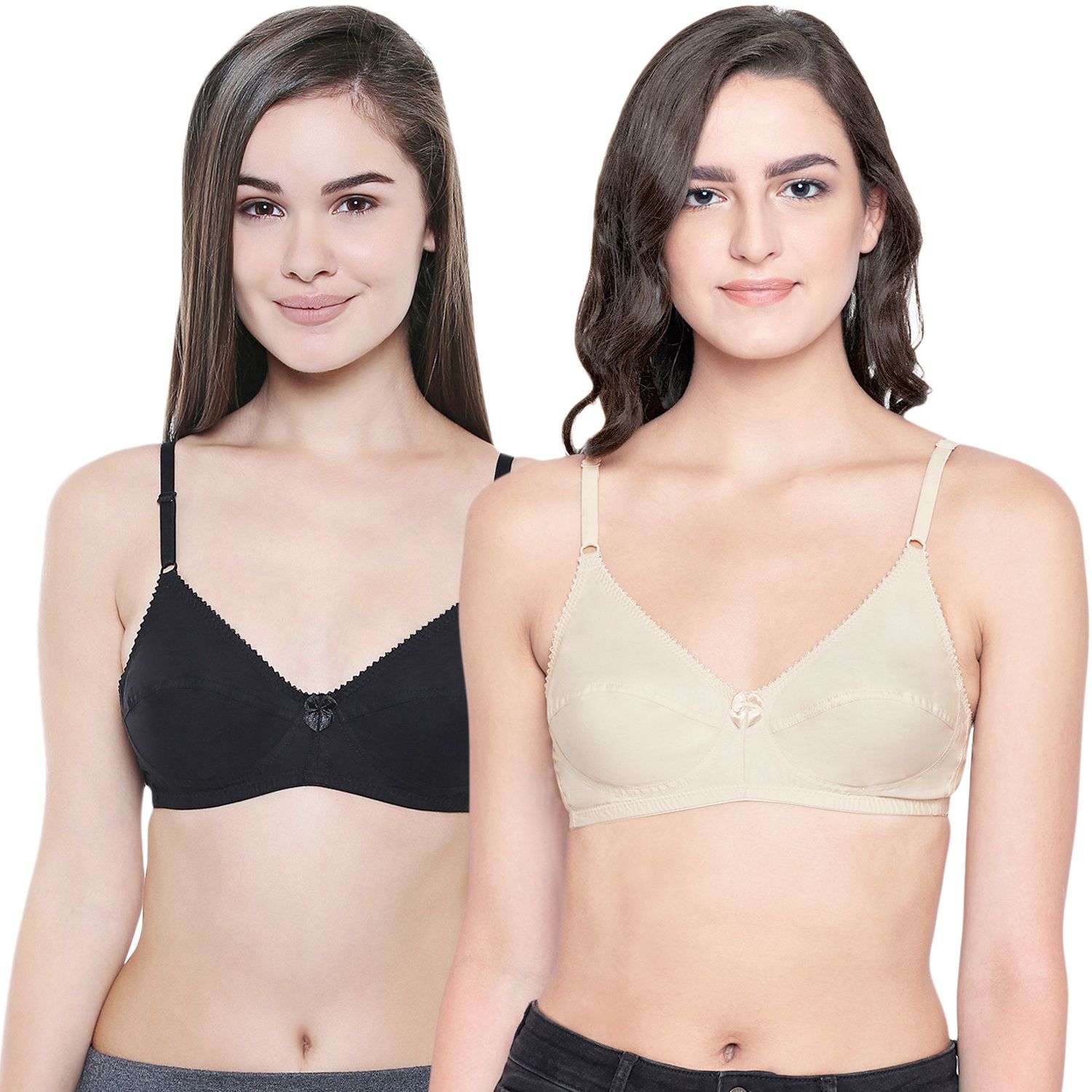 Bodycare Women Cotton Full Coverage Non Padded Regular Bra Pack - 2 E5508BS