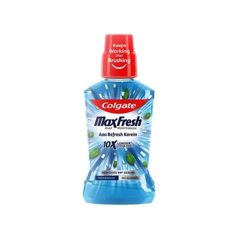 Colgate Maxfresh Plax Pepper Mint Mouthwash, 250 ml Bottle