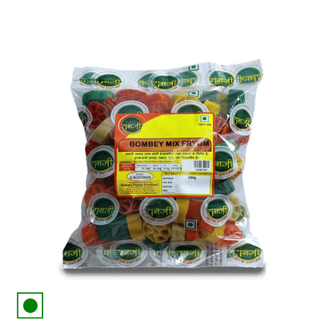 Ramji Bomey Mix Food Fryums, 200 gm Pouch