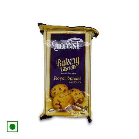 Moreish Bakery Biscuits - Royal Spread Dry Fruit, 200 gm Pouch