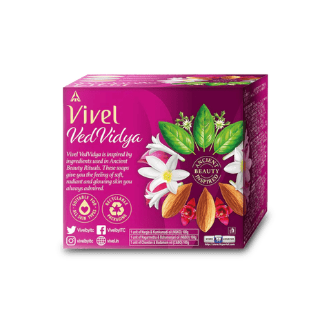 Vivel Vedvidya Luxury Skincare Soap Bar (Set Of 3 X 100G), 300 gm Box