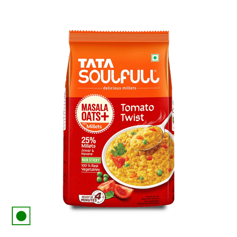 Tata Soulfull Tomato Twist Masala Oats+ With Millets, 38 gm Pouch