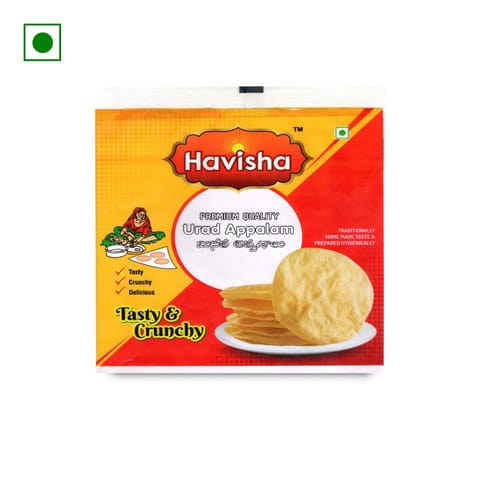 Havisha Urad Appalam - Crispy, Crunchy, Thin, Rich Flavour, 200 gm Pack