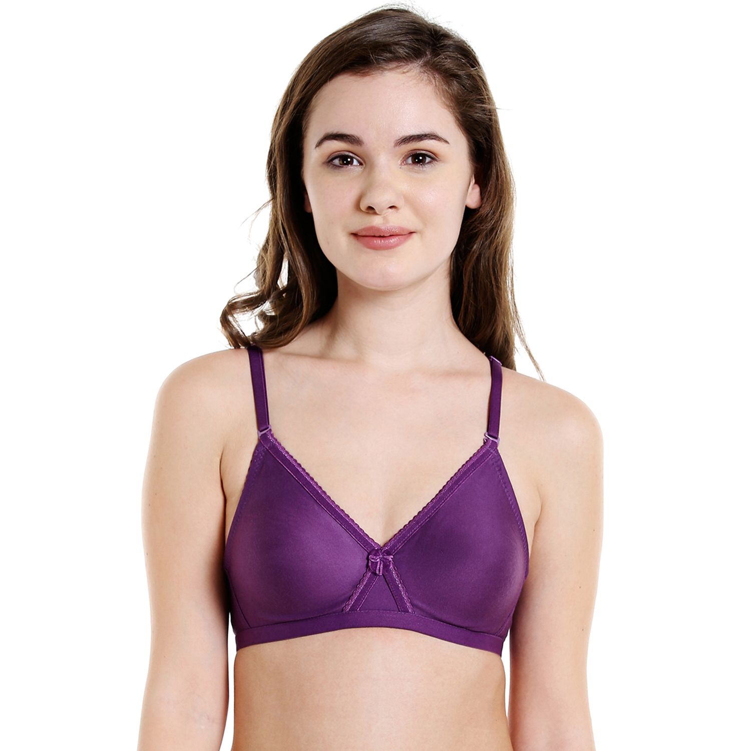 Bodycare Women Poly Cotton Full Coverage Non Padded Regular Bra 5551DPU-DARK PURPLE