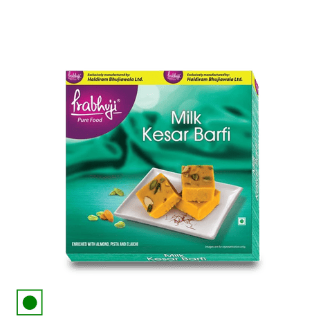 Haldiram's Prabhuji Milk Kesar Barfi, 300 gm Box