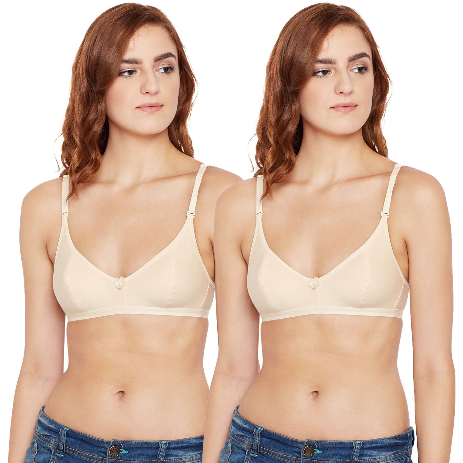 Bodycare Women Cotton Spandex Full Coverage Non Padded Regular Bra Pack - 2 1575SS