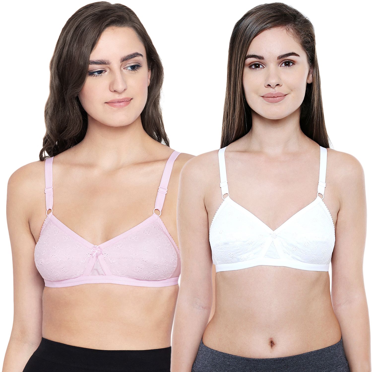Bodycare Women Cotton Full Coverage Non Padded Regular Bra Pack - 2 E5524PUW