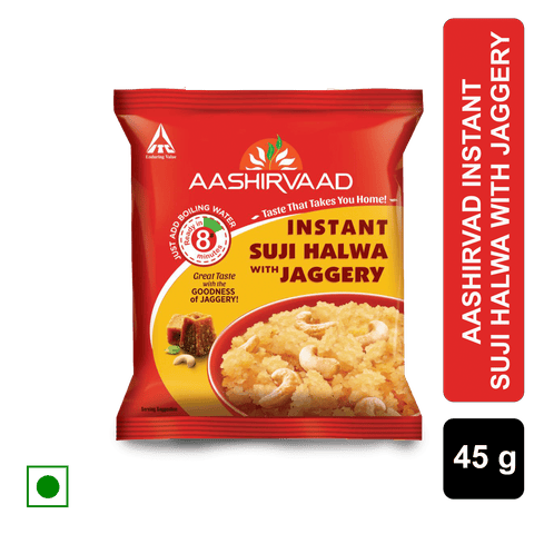 Aashirvaad Instant Suji Halwa With Jaggery, 45 gm Pouch