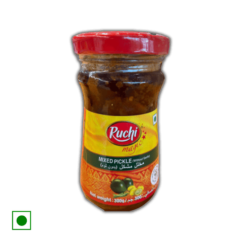 Ruchi Lime Without Garlic Pickle, 300 gm Bottle