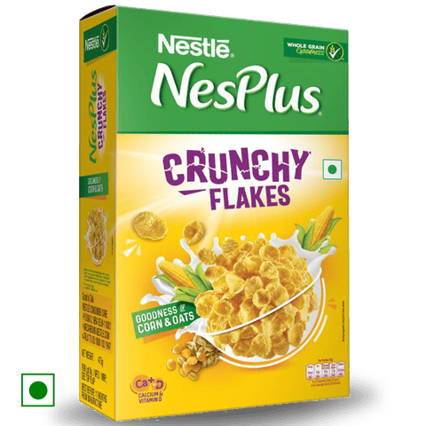 Nestle Nesplus Breakfast Cereal - Crunchy Flakes With Corn & Oats, 475 gm Box