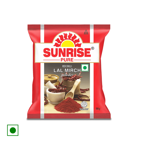 Sunrise Pure Red Chilli Spice Powder, 500 gm Pouch
