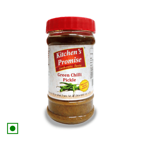 Kitchen's Promise Pickle Green Chilli, 300 gm Jar
